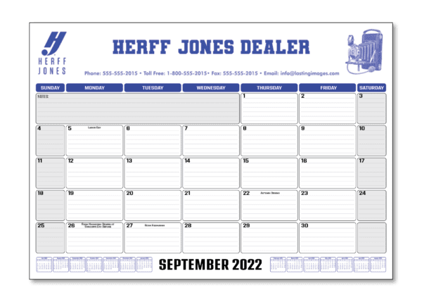 New HJ Desk Calendar Design