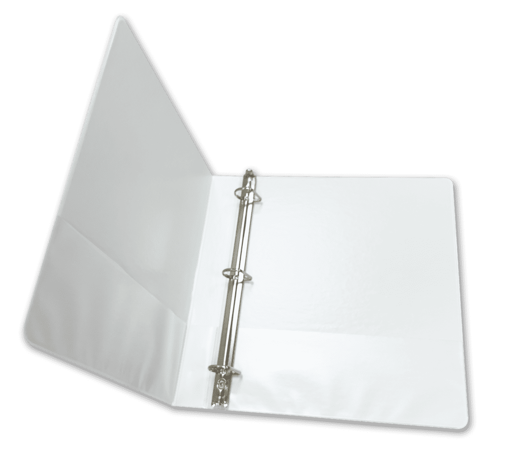 3 Ring DRing Vinyl View Binder, 1Inch, Clear View, Pockets, White