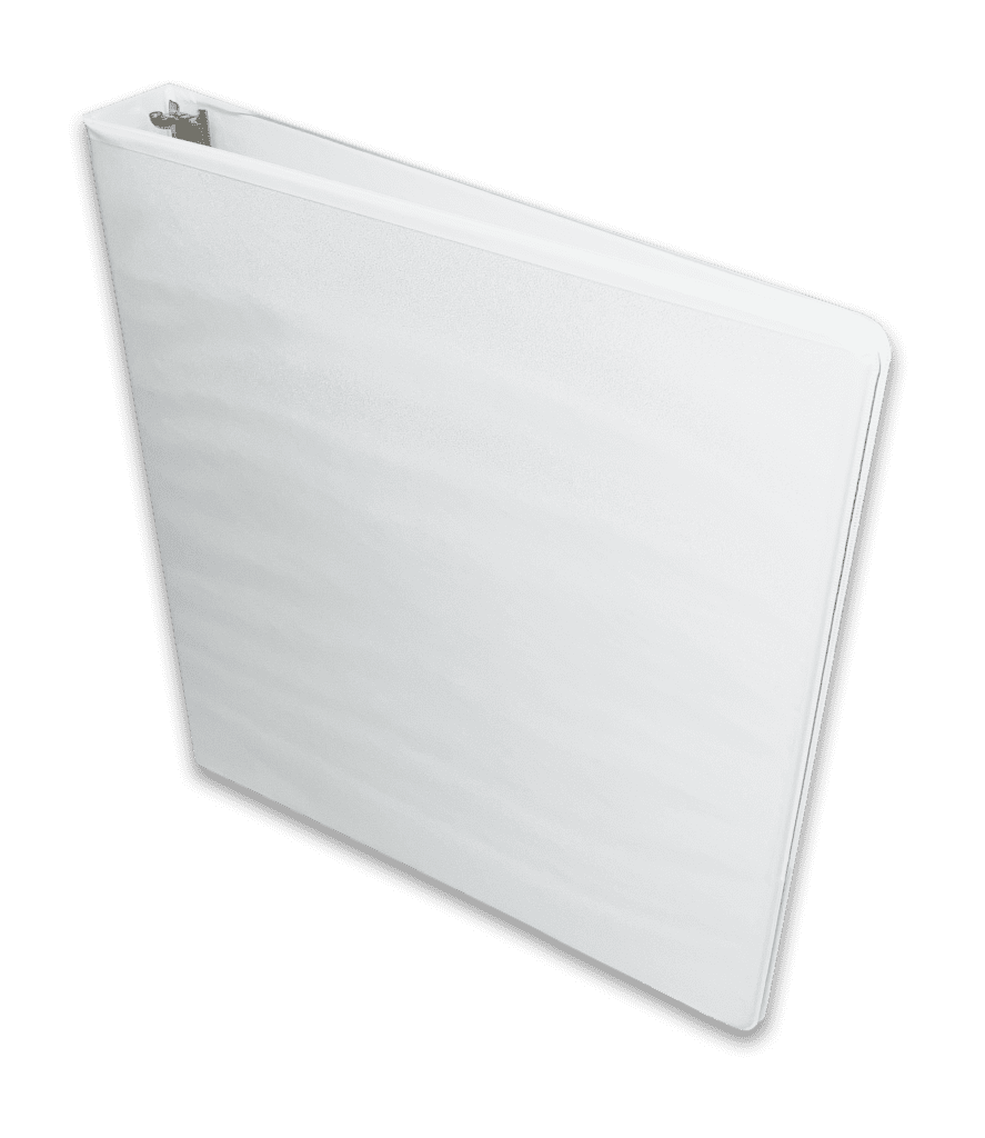 3 Ring DRing Vinyl View Binder, 1Inch, Clear View, Pockets, White
